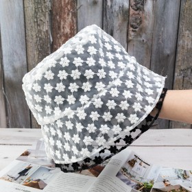Water tube fisherman hat retro light Japanese sunscreen beach Korean lace mesh gauze breathable sun hat