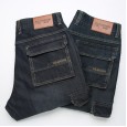 Autumn and winter new products outdoor multi-bag jeans loose large size overalls men's straight casual military pants men's pants