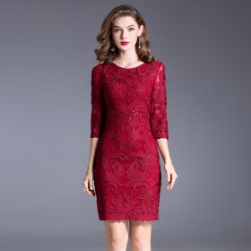 Women's autumn new brand large size clothing middle and old dress long sleeves