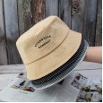 Korean version of the small square letter embroidery hat small brim Japanese fisherman hat female wild sunscreen sun hat