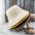 Korean version of the summer retro big eaves beach shade fisherman hat female Japanese shade bandage solid color cotton and linen hat basin hat