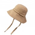 Korean version of the summer retro big eaves beach shade fisherman hat female Japanese shade bandage solid color cotton and linen hat basin hat