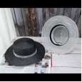 Korean version of the flat eaves PVC straw hat female Japanese rhinestone M standard star beach travel wisp transparent empty sunshade hat