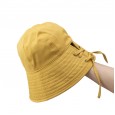 Japanese basin hat female back strap Korean version of the solid color dome retro wild casual bucket hat shade decoration hat tide