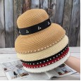 Summer small eaves sunscreen French Hepburn wind with diamond lampshade straw hat female beach seaside holiday fashion wild