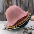 Casual knitted bucket basin hat spring and summer shade sunscreen hat wild retro multicolor fisherman hat tide