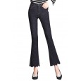Real shot spring and autumn new personality micro-la jeans women high waist elastic tight skinny thin trumpet trousers women