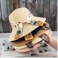 Hat female wild sunshade sunscreen foldable scarf streamer straw hat sun hat seaside travel beach