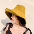 Fisherman hat female summer wild foldable oversized brim travel to cover face anti-ultraviolet tide sun hat