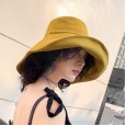 Fisherman hat female summer wild foldable oversized brim travel to cover face anti-ultraviolet tide sun hat
