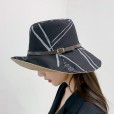 Spring and summer new travel fisherman hat female black simple sun hat wild belt buckle sunscreen sun hat