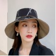 Spring and summer new travel fisherman hat female black simple sun hat wild belt buckle sunscreen sun hat