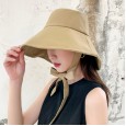 Fisherman hat female spring and summer thin section wide eaves cute wild foldable lace sun hat