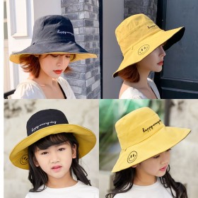 Parent-child fisherman hat summer female smile basin hat big brim sunscreen sun hat tide