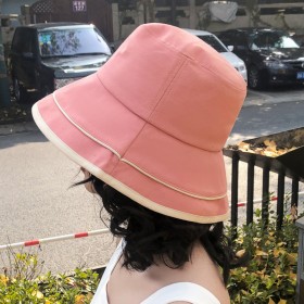 Summer sun hat fisherman hat female new literary simple basin hat travel sunscreen hat Hong Kong wind beach hat tide
