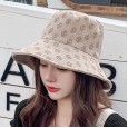 Spring and summer new shade hat female trend printing basin hat double-sided fisherman hat cloth hat sun hat