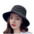 Spring and summer new shade hat female trend printing basin hat double-sided fisherman hat cloth hat sun hat