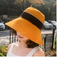 Hat women spring models fashion wild tide bowknot wide eaves shade fisherman hat shade