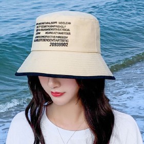 New female spring and autumn rubber color matching sunshade foldable basin hat big eaves cover face fisherman hat female summer