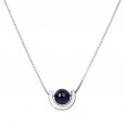925 sterling silver black starry sky necklace female Mori Obsidian Saturn pendant creative fashion jewelry