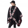 Street lattice geometric pattern imitation cashmere warm and comfortable ladies scarf shawl
