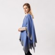 Street ladies scarf autumn and winter wild air-conditioned room warm dual-use monochrome tassel shawl cloak