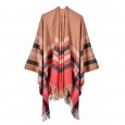 Ladies scarf autumn and winter bristle plaid tassel wild warm shawl cloak dual-use fashion