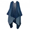 Autumn and winter scarf wild lattice ladies travel shawl imitation cashmere national wind split thickening cloak