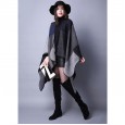 Autumn and winter scarf wild lattice ladies travel shawl imitation cashmere national wind split thickening cloak