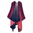 Autumn and winter scarf wild lattice ladies travel shawl imitation cashmere national wind split thickening cloak