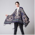 Cross plum fringe lengthened thickened imitation cashmere national wind travel split shawl scarf