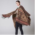 Cross plum fringe lengthened thickened imitation cashmere national wind travel split shawl scarf