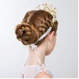 Children's princess dress accessories crown flower girl wedding wedding hair accessories crown wreath girl birthday performance headdress