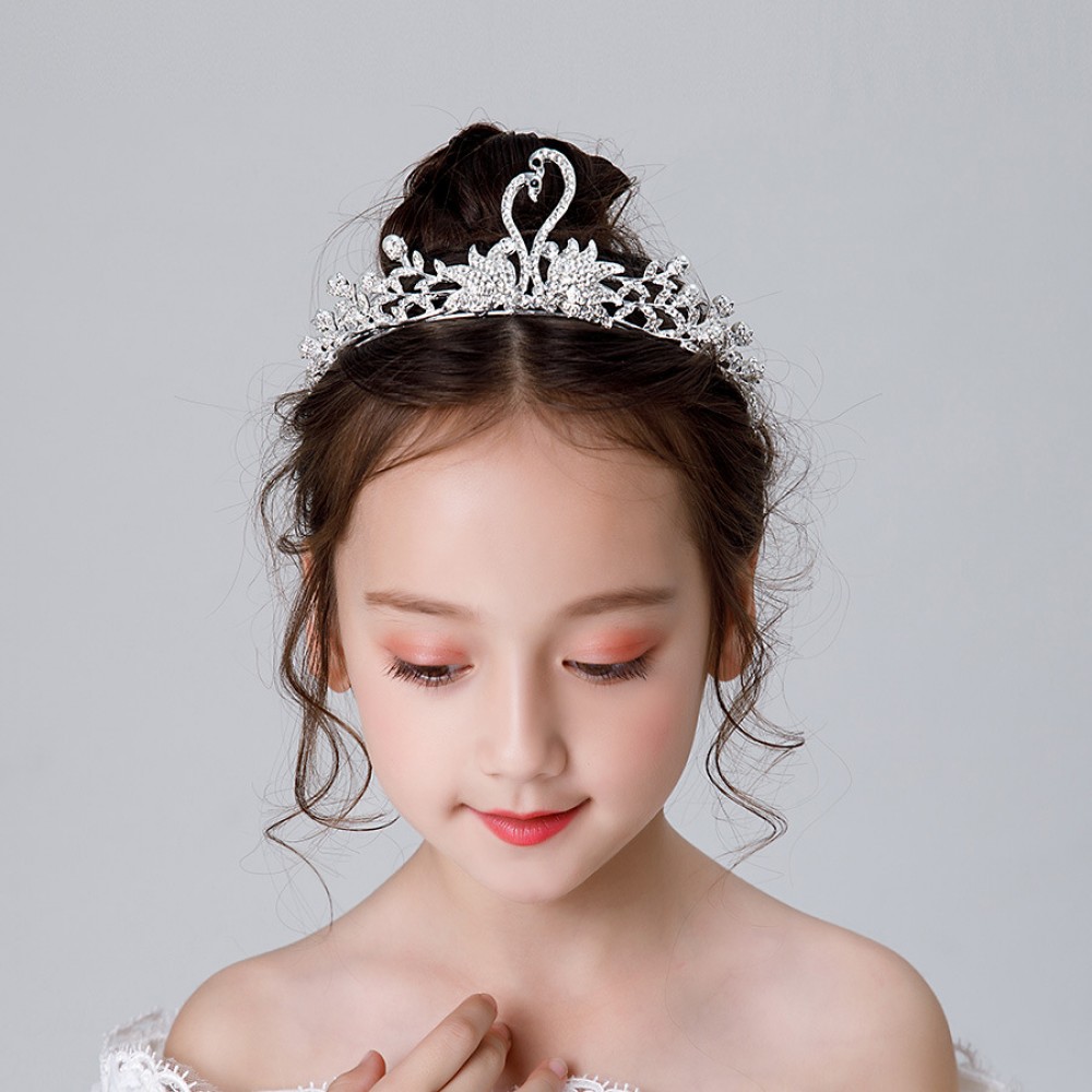 Children's Crown Headdress Princess Girl Crown Crystal Kid Frozen Aisha Birthday Rhinestone Hair Band