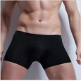 Men's body-shaping breathable ice silk seamless boxer pants solid color low waist sweat-absorbent green men's belly shaping underwear