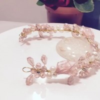 New children's hair accessories girl headdress princess headband girl head flower birthday performance accessories pink