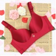 New large size glossy CDE large size fat mm thin section no trace no steel ring adjustment type gathered bra
