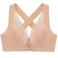 New product front buckle vest cross beautiful back large size bra without steel ring thin underwear women gather together bra