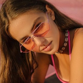 Trend polygon sunglasses female fashion street shot irregular sunglasses metal frame glasses S9027