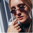 The new oval small frame sunglasses steampunk retro glasses street shot sunglasses S8003