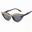 New retro cat eye ladies full diamond sunglasses trend personality sunglasses hot sale glasses S04
