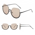 New round half frame sunglasses female tide personality round face sunglasses sunglasses S90
