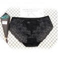 Plus size underwear ladies lace underwear sexy transparent oversize underwear briefs