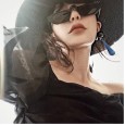 Retro small frame steampunk sunglasses female trend street shot sunglasses cool metal ring glasses S8042
