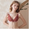 Thin sexy lace small chest gathered underwear no trace no steel ring beautiful back adjustment type young ladies bra