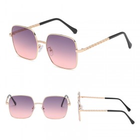 Large frame square metal chain clause sunglasses female tide street shot sunglasses men fashion glasses S9036