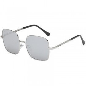 Large frame square metal chain clause sunglasses female tide street shot sunglasses men fashion glasses S9036