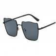 New fashion large square sunglasses men and women trend metal gradient film sunglasses round face street shooting glasses S9031