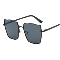 New fashion large square sunglasses men and women trend metal gradient film sunglasses round face street shooting glasses S9031