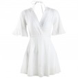 New one-piece swimsuit female fashion solid color was thin seaside beach resort hot spring swimsuit